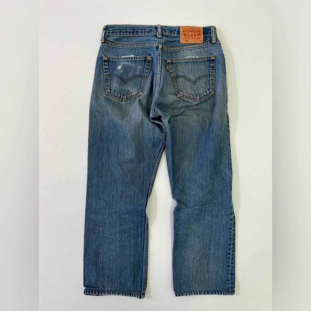 Distressed Levi’s 501s